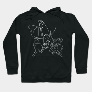 Butterfly White Lineart Hoodie